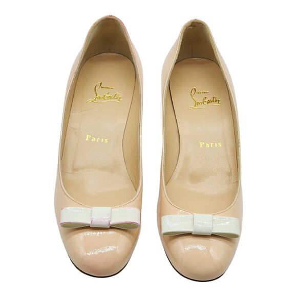Christian Louboutin Pumps Zerlisixty Patent Leather Shoes in Beige 38 8US NEW - Picture 4 of 10